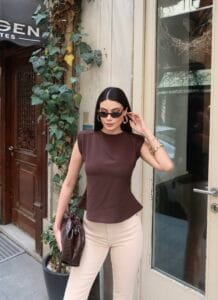 Linda Kumaş Vatkalı Bluz - Görsel 14