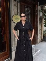 Poplin Kumaş Düğmeli Elbise - Görsel 4