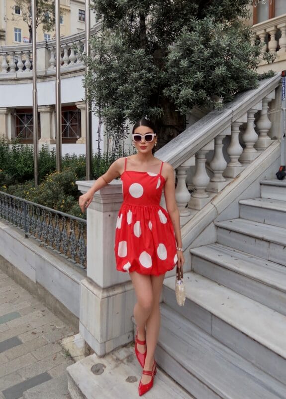 toptan poplin balon elbise