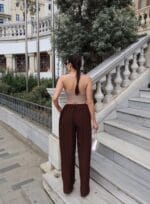 Dokuma Kırışık Kumaş Pantolon - Görsel 4