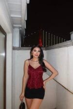 toptan leopar desenli saten bluz