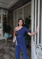 Tensel Kumaş Tek Omuz Kemerli Takım - Görsel 14