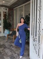 Tensel Kumaş Tek Omuz Kemerli Takım - Görsel 15