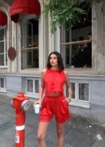 Oysho Kumaş Dantel Detay Şortlu Takım - Görsel 4