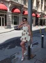 Poplin Kumaş Büyük Puantiye Balon Elbise - Görsel 5