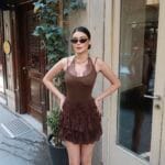 toptan flok baskı mini etek