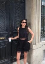 Oysho Kumaş Dantel Detay Şortlu Takım - Görsel 8