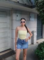 toptan puantiyeli büzgülü crop