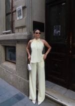 Linda Twil Kumaş Halter Yaka Takım - Görsel 6