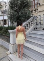 Puantiyeli Fırfırlı Mini Elbise - Görsel 9
