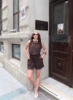 Oysho Kumaş Dantel Detay Şortlu Takım - Görsel 15
