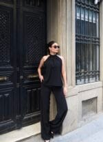 Linda Twil Kumaş Halter Yaka Takım - Görsel 9