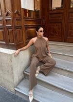 Linda Twil Kumaş Halter Yaka Takım - Görsel 12