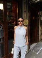 Linda Twil Kumaş Halter Yaka Takım - Görsel 15