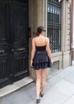 Tensel Kumaş Kemerli Mini Şort Etek - Görsel 4
