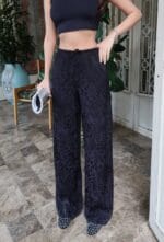 Leopar Desenli Saten Pantolon - Görsel 10