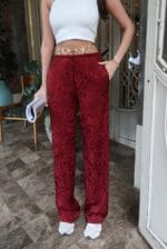 Leopar Desenli Saten Pantolon - Görsel 8