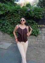 Kırışık Tensel Kumaş Düğmeli Bluz - Görsel 22