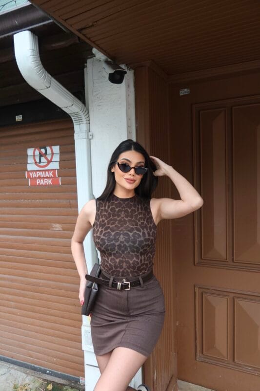 toptan leopar transparan crop