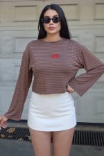 Çizgili Kumaş Nakışlı Bluz - Görsel 16