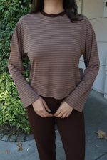 Çizgili Kumaş Basic Bluz - Görsel 18