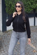 Dalgıç Kumaş Fermuarlı Parmak Geçmeli Belden Oturtmalı Hırka - Görsel 3