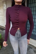 Triko Büzgü Düğmeli Hırka - Görsel 29