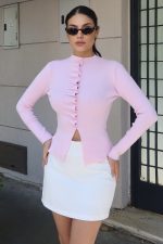 Triko Büzgü Düğmeli Hırka - Görsel 31