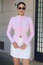 Triko Büzgü Düğmeli Hırka - Görsel 35
