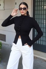 Triko Büzgü Düğmeli Hırka - Görsel 37