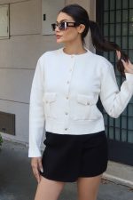 Triko Cepli Düğmeli Ceket - Görsel 8