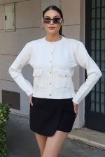 Triko Cepli Düğmeli Ceket - Görsel 10