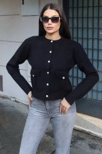 Triko Cepli Düğmeli Ceket - Görsel 24