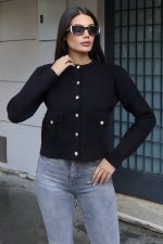 Triko Cepli Düğmeli Ceket - Görsel 25