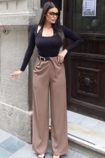 Linda Twill Kumaş Kemer Detay Pantolon - Görsel 12