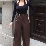 Linda Twill Kumaş Kemer Detay Pantolon