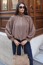Linda Twill Kumaş Çift Fermuarlı Astarlı Ceket - Görsel 2