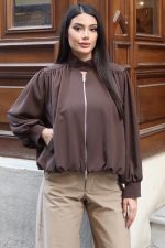 Linda Twill Kumaş Çift Fermuarlı Astarlı Ceket - Görsel 5