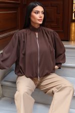 Linda Twill Kumaş Çift Fermuarlı Astarlı Ceket - Görsel 7
