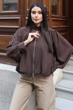 Linda Twill Kumaş Çift Fermuarlı Astarlı Ceket - Görsel 9
