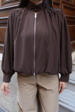 Linda Twill Kumaş Çift Fermuarlı Astarlı Ceket - Görsel 11