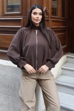 Linda Twill Kumaş Çift Fermuarlı Astarlı Ceket