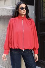 Linda Twill Kumaş Çift Fermuarlı Astarlı Ceket - Görsel 19