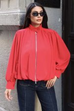 Linda Twill Kumaş Çift Fermuarlı Astarlı Ceket - Görsel 20