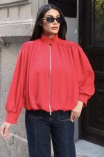 Linda Twill Kumaş Çift Fermuarlı Astarlı Ceket - Görsel 22