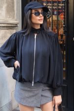 Linda Twill Kumaş Çift Fermuarlı Astarlı Ceket - Görsel 26
