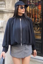 Linda Twill Kumaş Çift Fermuarlı Astarlı Ceket - Görsel 30