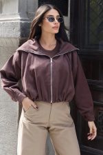 Gabardin Kumaş Şal Yaka Astarlı Fermuarlı Ceket - Görsel 8