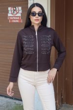 Oysho Kumaş Nakışlı Fermuarlı Hırka - Görsel 11