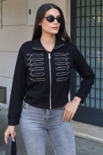 Oysho Kumaş Nakışlı Fermuarlı Hırka - Görsel 14